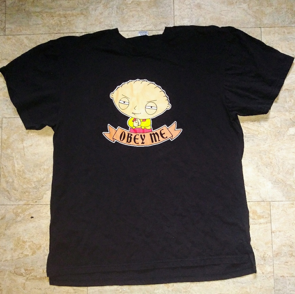 Family Guy T-Shirt Mens Medium Black